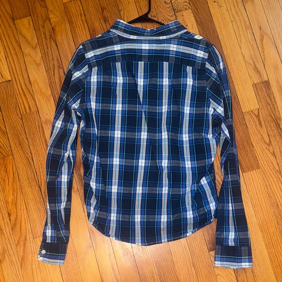 Hollister Navy and Light Blue Plaid Shirt - Picture 3 of 3